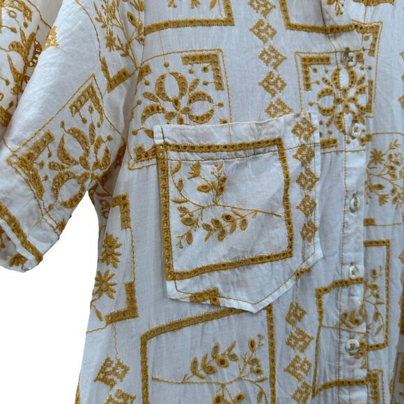 URBAN OUTFITTERS UO Smiwth White & Yellow Long Maxi Frock Dress // XS - Picture 10 of 16